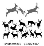 Deer Silhouettes Including Fawn ...