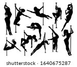 a set of women pole dancers... | Shutterstock . vector #1640675287