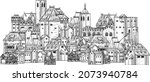 an old medieval town  city or... | Shutterstock .eps vector #2073940784