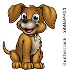 a cute cartoon dog mascot... | Shutterstock .eps vector #588634421
