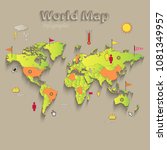  world map  separate states ... | Shutterstock .eps vector #1081349957