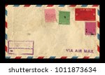 Old Postage Envelope On A Black ...