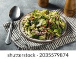 Healthy Homemade Broccoli Salad with Bacon and Onions