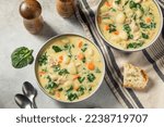 Homemade Creamy Chicken Gnocchi Soup with Carrots and Spinach