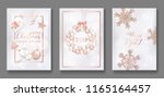 set of elegant merry christmas... | Shutterstock .eps vector #1165164457