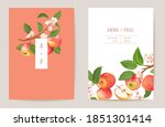 watercolor wedding apple floral ... | Shutterstock .eps vector #1851301414