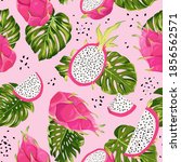 seamless dragon fruits pattern  ... | Shutterstock .eps vector #1856562571