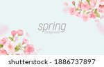 sakura flowers realistic floral ... | Shutterstock .eps vector #1886737897