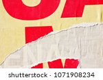 Old vintage ripped torn posters grunge texture background creased crumpled paper backdrop placard surface
