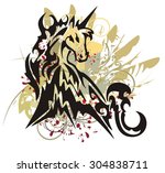 unicorn splashes. colorful... | Shutterstock .eps vector #304838711