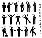Man People Person Basic Body Language Posture Stick Figure Pictogram Icon
