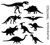 dinosaur silhouette prehistoric ... | Shutterstock . vector #78907822