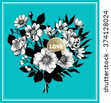 valentine's vector card with... | Shutterstock .eps vector #374128024