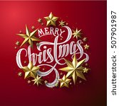 calligraphic "merry christmas"... | Shutterstock .eps vector #507901987