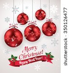 christmas decoration with red... | Shutterstock .eps vector #350126477