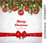 christmas background fir and... | Shutterstock .eps vector #352868957