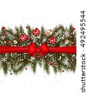 christmas background realistic... | Shutterstock .eps vector #492495544