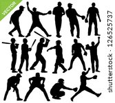 cricket player silhouettes... | Shutterstock .eps vector #126525737