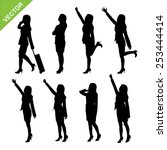 business woman silhouettes... | Shutterstock .eps vector #253444414