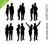 business woman silhouettes... | Shutterstock .eps vector #254976271