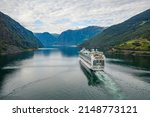 Small photo of Cruise Ship, Cruise Liners On Sognefjord or Sognefjorden, Flam Norway