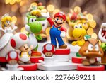 Small photo of MOSCOW, RUSSIA - September 08, 2022: Super Mario Bros figure character.Super Mario is a Japanese platform video game series and media franchise created by Nintendo and featuring their mascot, Mario.