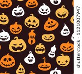 seamless pattern for halloween... | Shutterstock .eps vector #1121007947