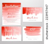 set of wedding invitation with... | Shutterstock .eps vector #223957447