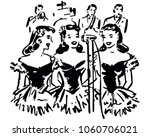 singing sisters   retro clip... | Shutterstock .eps vector #1060706021