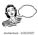 spokeswoman   retro clipart... | Shutterstock .eps vector #115215337
