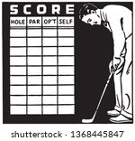 golf score card   retro ad art... | Shutterstock .eps vector #1368445847