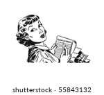 lady with notepad ready to take ... | Shutterstock .eps vector #55843132
