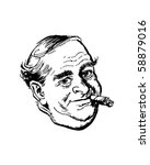 man with cigar   retro clip art | Shutterstock .eps vector #58879016