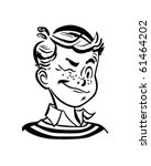 winking boy   retro clip art | Shutterstock .eps vector #61464202