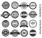set of retro vintage badges and ... | Shutterstock .eps vector #160606211