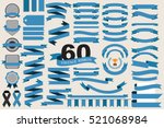 60 retro blue ribbons and... | Shutterstock .eps vector #521068984