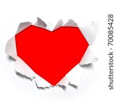 Red heart shape paper