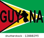 guyana text with map on flag... | Shutterstock . vector #12888295