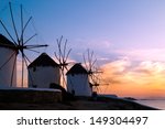 Sunset With Famous Windmills On ...