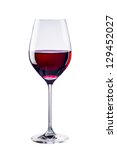 Red Wine In Glass On White...