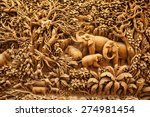 Carved Thai Elephant On The...