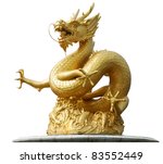 Gold Dragon Sculpture Figure...