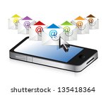 emails and phone illustration... | Shutterstock . vector #135418364
