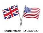 Uk And Usa Flags Join Together. ...