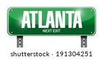 atlanta street sign illustration design over a white background
