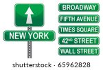 New York Street Signs. Vector...