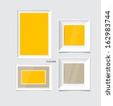 white modern frames on the wall ... | Shutterstock .eps vector #162983744