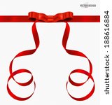 red gift bows and red ribbons.... | Shutterstock .eps vector #188616884