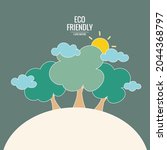 eco friendly. ecology concept... | Shutterstock .eps vector #2044368797