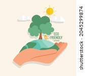 eco friendly. ecology concept... | Shutterstock .eps vector #2045299874